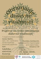 VABILO NA VELNES PSIHOLOŠKI POGOVOR v okviru projekta OLJKA - Ohranjanje duševne vitalnosti: majhni koraki do boljšega počutja v zlatih letih